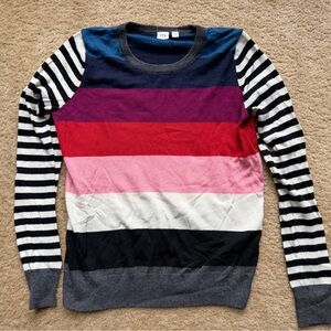 GAP Color block and Striped Knit Sweater Sz Medium